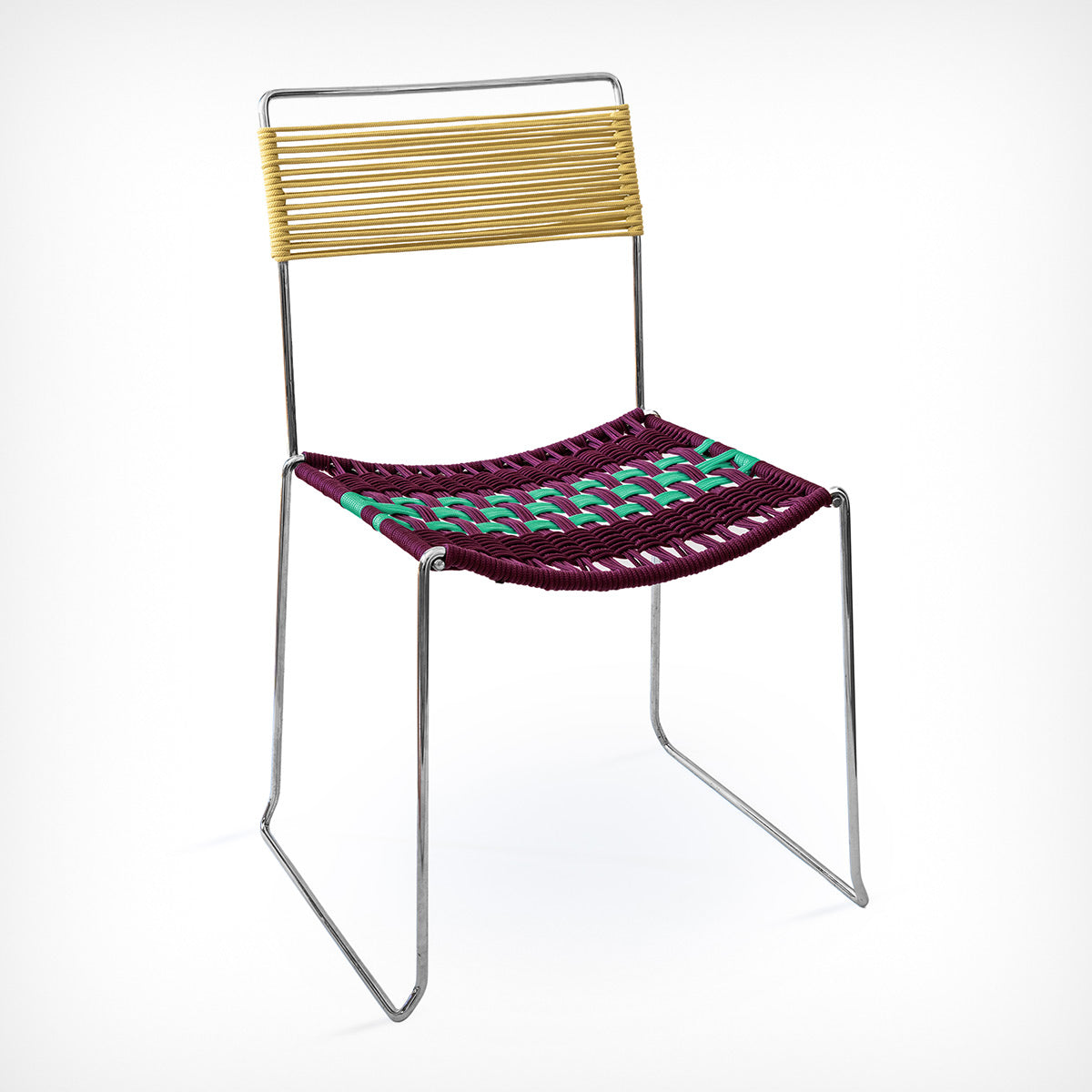 Sessel „Corda Chair“ Aubergine–Turquoise–Mustard – diesellerie.com