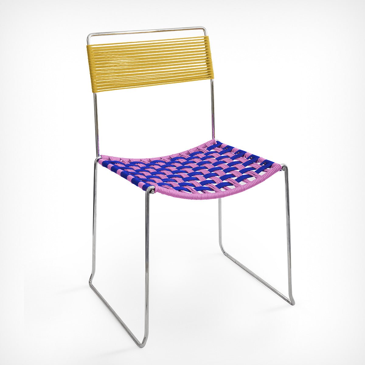 Sessel „Corda Chair“ Electric Blue–Old Pink–Mustard – diesellerie.com