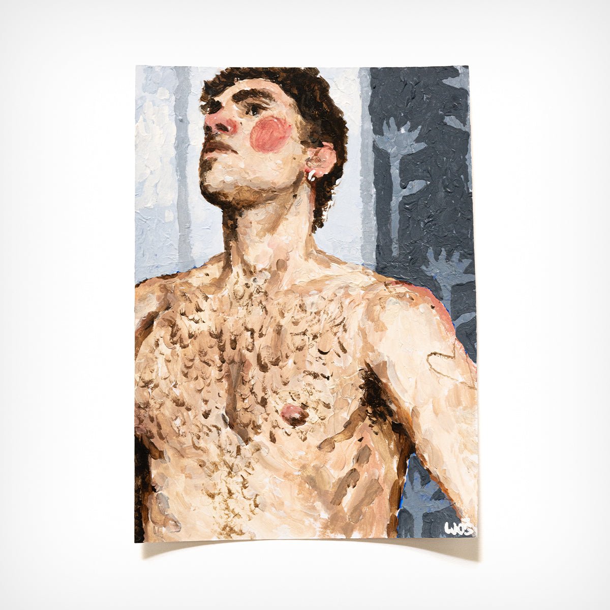 Originalblatt „Portrait With Flowers“ Wojciech Woś Maler Berlin – diesellerie.com