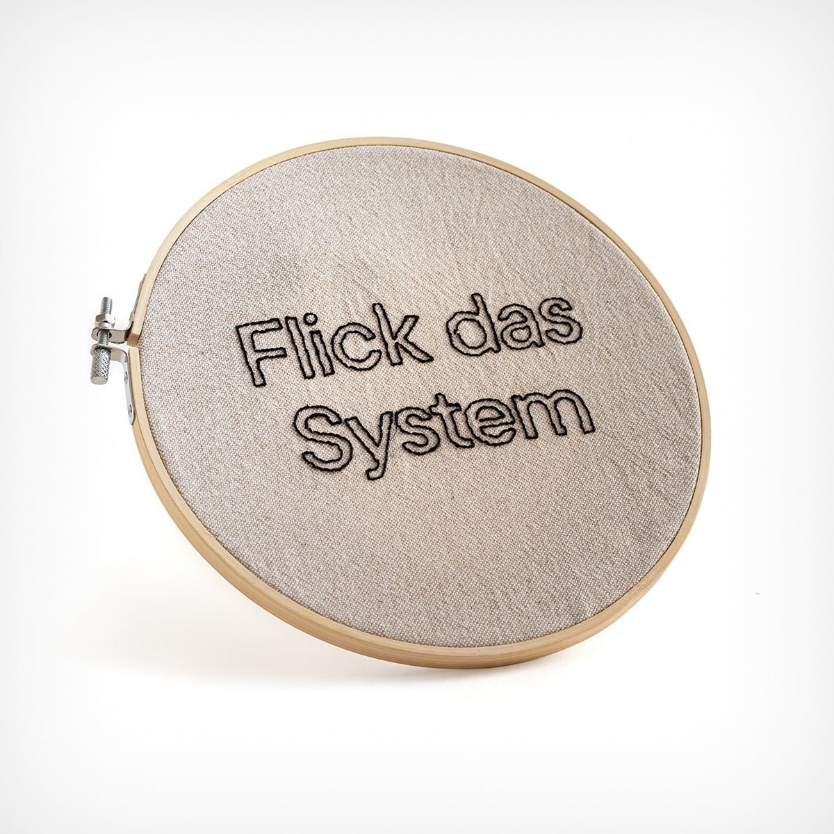 Stickrahmen „Flick das System“ RESI Slow Fashion – diesellerie.com